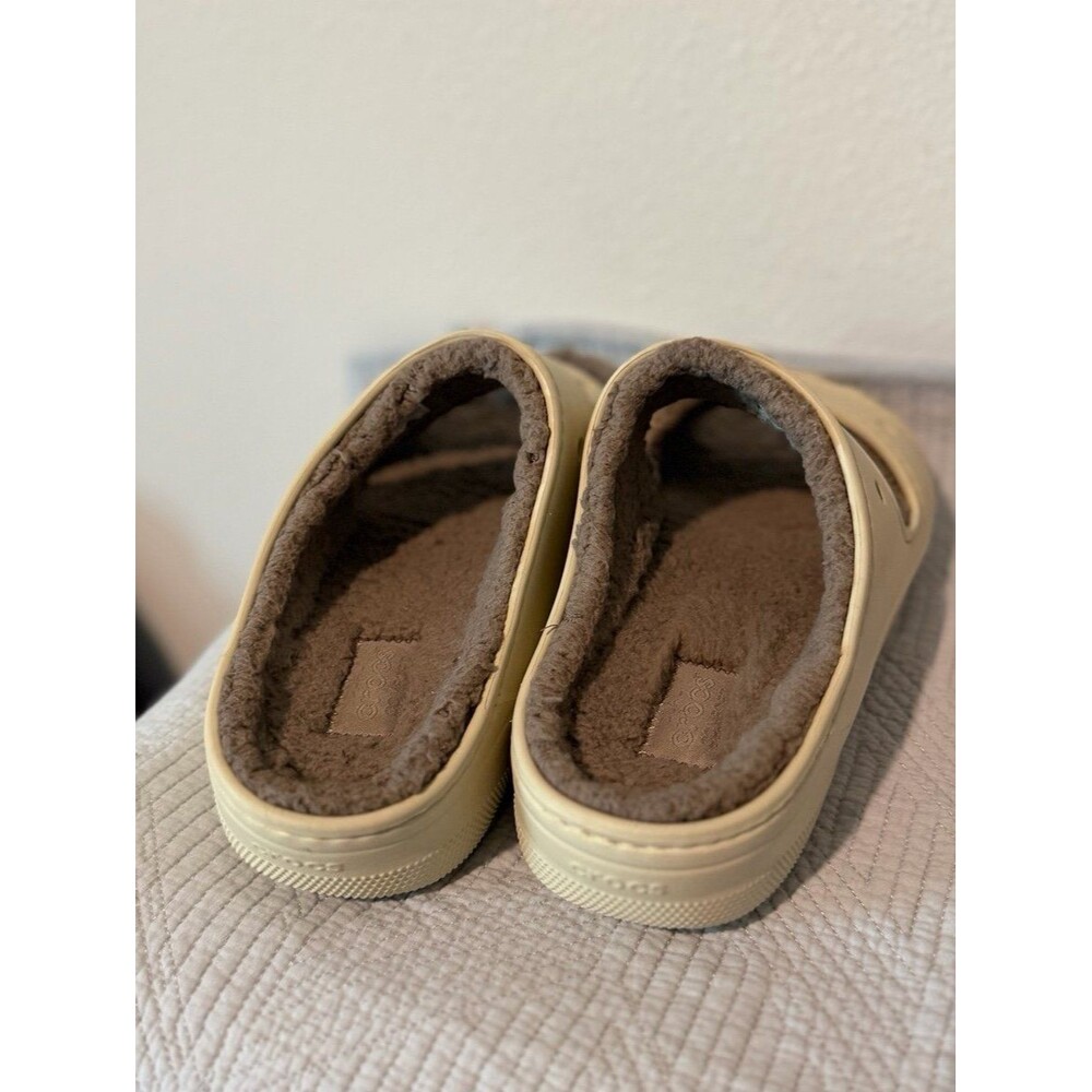 Crocs Classic Cozzzy Slide Sandals in Mushroom/Bone Women’s 11, Men’s 9 - Picture 5 of 12